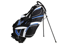 Load image into Gallery viewer, 18 Piece Men's Complete Golf Club Package Set With Titanium Driver, #3 &amp; #5 Fairway Woods, #4 Hybrid, 5-SW Irons, Putter, Stand Bag, 4 H/C's (Blue, Regular Size)
