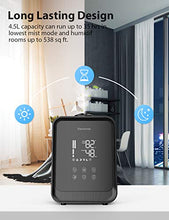 Load image into Gallery viewer, Elechomes HTJ-2119 Ultrasonic Humidifier 4.5L Vaporizer Cool Mist for Large Room Baby Bedroom with Remote Control, Large LED Touch Display, Whisper-Quiet, Child Lock, Lasts up to 35 Hours
