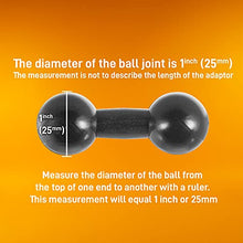 Load image into Gallery viewer, iBOLT 25mm / 1 inch to 25mm / 1 inch Composite Extension Ball Adapter for Industry Standard Dual Ball Socket mounting arms

