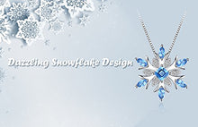 Load image into Gallery viewer, JewelryPalace Snowflake Genuine Swiss Blue Topaz Solid 925 Sterling Silver Pendant Necklace 18 Inches Box Chain

