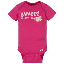 Load image into Gallery viewer, GERBER Baby Girls 4-Pack Short Sleeve Onesies Bodysuits, Pink Watermelon, 6-9 Months
