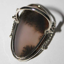 Load image into Gallery viewer, Dendritic agate ring, Landscape agate, Moss agate, 38x20x1 mm
