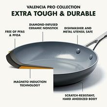 Load image into Gallery viewer, GreenPan Valencia Pro Hard Anodized Healthy Ceramic Nonstick 10" Frying Pan Skillet with Lid, PFAS-Free, Induction, Dishwasher Safe, Oven Safe, Gray
