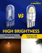Load image into Gallery viewer, Tomhasa 194 LED Bulbs 6000K White, 168 2825 T10 Led Interior Lights for Car 2825 LED Chip W5W 192 LED Replacement Bulbs for Interior Dome Map Door Courtesy Trunk License Plate Lights, Pack of 2
