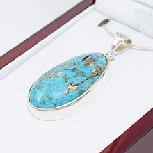 Load image into Gallery viewer, Starborn Persian Turquoise Pendant Necklace (22") Blue
