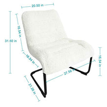 Load image into Gallery viewer, Zenree Living Room Chair Lounge Accent Upholstered Chairs with Sherpa Seat for Bedroom Dorm Teen's Den Indoor
