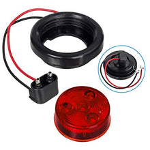 Load image into Gallery viewer, Partsam 2pcs Red Led Light Trailer 2" Round w/Plug &amp; Grommet Kits Marker 4 LED, Flush Mount Red 2 Inch Round Led Trailer Lights, Sealed 2 Inch Round Led Marker Lights Red RV Trucks
