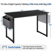Load image into Gallery viewer, Yaheetech Home Office Desk &amp; Chair Set/Ergonomic Black Mesh Computer Chair and 47" Computer Desk with Storage Bag &amp; Headphone Hook/Adjustable Rolling Swivel Chair/Indusrtal Workstation for Small Space

