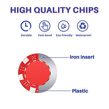 Load image into Gallery viewer, PLAYWUS Poker Set, 100 Pcs Poker Chip Set, Travel Poker Set with 11.5 Gram Iron Chips for Texas Holdem, Blackjack Gambling
