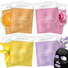 Load image into Gallery viewer, Face Masks Skin care - Charcoal Facial Mask with Collagen &amp; Hyaluronic Acid for Glowing Skin, Dermatologist Tested Charcoal Face Mask for Moisturizing &amp; Brightening (8 Sheet Masks)
