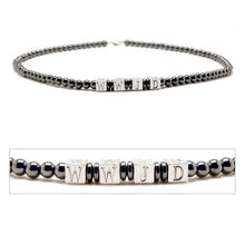 Load image into Gallery viewer, Accents Kingdom Men's Magnetic Hematite Round Beads Necklace WWJD, 20"
