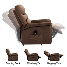 Load image into Gallery viewer, Bonzy Home Recliner New Electric Powered Lift Recliner Chair with Remote Control - Home Theater Seating - Bedroom &amp; Living Room Chair Recliner Sofa for Elderly (Brown D145)
