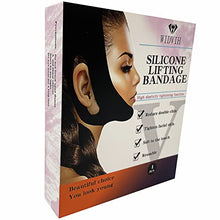 Load image into Gallery viewer, WIDVIH Silicone Double Chin Reducer，V Line Mask Facial Slimming Strap，Chin Up Mask Face Lifting Belt，Reusable Men And Women V Shaped Face And Neck Silicone Lifting Bandage To Tighten The Skin（Black)

