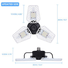 Load image into Gallery viewer, HUNHUN LED Garage Lights, Deformable LED Garage Ceiling Lights 7000 Lumens, 60W CRI 80 Led Shop Lights for Garage, Adjustable Garage Lights, Led Garage Lighting (5000K Daylight, 1-Pack)
