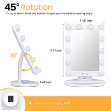 Load image into Gallery viewer, Makeup Vanity Mirror with Light Bulbs - 3 Color Lighting Modes Hollywood Style Tabletops Lighted Cosmetic Mirror with 12 Dimmable LED Bulbs and Touch Control Design
