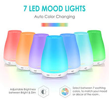 Load image into Gallery viewer, URPOWER 2nd Version Essential Oil Diffuser Aroma Essential Oil Cool Mist Humidifier with Adjustable Mist Mode,Waterless Auto Shut-Off and 7 Color LED Lights Changing for Home (White)
