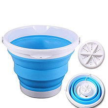 Load image into Gallery viewer, Portable Mini Foldable Washing Machine with Turbo Compact Ultrasonic Washer, Folding laundry Lazy Magic Tub USB Powered Lightweight Washer for Camping Dorms Business Trip College Rooms (Blue)
