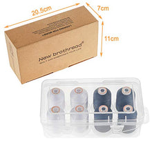 Load image into Gallery viewer, New brothread Polyester Embroidery Machine Thread 1000m Each with Clear Plastic Storage Box for Embroidery &amp; Quilting - 4xWhite+4xBlack
