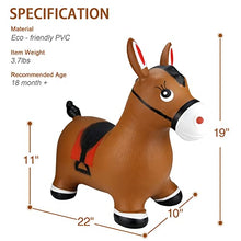 Load image into Gallery viewer, INPANY Bouncy Horse Hopper- Brown Inflatable Jumping Horse, Ride on Rubber Bouncing Animal Toys for Kids/ Toddlers/ Children/ Boys/ Girls ( Pump Included)
