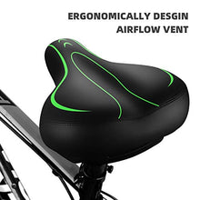 Load image into Gallery viewer, Roguoo Bike Seat, Most Comfortable Bicycle Seat Memory Foam Waterproof Bicycle Saddle - Dual Shock Absorbing - Best Stock Bicycle Seat Replacement for Mountain Bikes, Road Bikes Green
