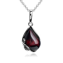 Load image into Gallery viewer, Ian and Valeri Co. Cherry Amber Sterling Silver Earrings Pendant Necklace Set Chain 18 Inches
