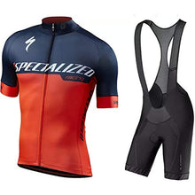 Load image into Gallery viewer, Men's Cycling Jersey Set Quick-Dry UPF 50+ Bicycle Shirt Bib Shorts with 3D Gel Padded MTB Riding Clothing kit
