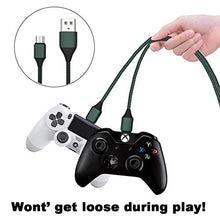Load image into Gallery viewer, PS4 Controller Charger Cable 2Pack 15ft Extra Long Durable Nylon Braided Micro USB Fast Charging and Data Sync Cord Compatible for Playstation 4,Xbox One S/X Controller,Samsung Galaxy S7 S6 and More
