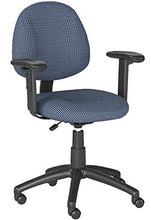 Load image into Gallery viewer, Boss Office Products Perfect Posture Delux Fabric Task Chair with Adjustable Arms in Blue
