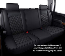 Load image into Gallery viewer, Aierxuan Seat Covers for Cars Full Set Chevy Chevrolet Silverado GMC Sierra Pickup 2007-2022 1500 2500HD 3500HD Crew Double Extended Cab Waterproof Leather Seat Protectors (Full Set, Black)

