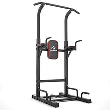 Load image into Gallery viewer, ADVENOR Power Tower Dip Station Pull Up Bar for Home Gym Dip Stands Strength Training Workout Equipment (RED)

