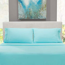 Load image into Gallery viewer, Clara Clark Bed Sheets, Premier 1800 Series 4 Piece Bed Sheet Set, Deep Pocket, Wrinkle, Fade, Stain Resistant, Luxury Soft Bedding Sheets &amp; Pillowcases, Queen, Light Blue Aqua
