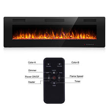 Load image into Gallery viewer, Antarctic Star Electric Fireplace in-Wall Recessed and Wall Mounted, 750/1500 Fireplace Heater and Linear Fireplace with Multicolor Flame， Control by Touch Panel &amp; Remote (Black) … (30‘’)
