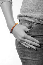Load image into Gallery viewer, AMBERAGE Natural Baltic Amber Bracelet for Adults (Women/Men) - Hand Made from Raw-Unpolished/Certified Baltic Amber Beads(6 Colors) (7, Raw-Unpolished Rainbow)
