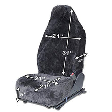 Load image into Gallery viewer, OxGord Sheepskin Seat Covers (Pack of 2) Wool Sheep Skin Shearling Car Accessories Best for Front Bucket Auto Seats Cover on Cars Truck SUV Van - Lambs Lambskin Gray Fleece Plush Cushion
