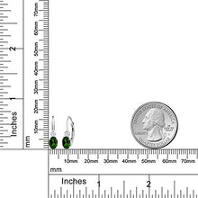 Load image into Gallery viewer, Gem Stone King 0.98 Ct Green Chrome Diopside White Created Sapphire 925 Silver 3/4 Inch Earrings
