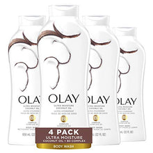 Load image into Gallery viewer, Olay Ultra Moisture Coconut Oasis Body Wash, for Smooth and Healthy Looking Skin, 22 Fl Oz (Pack of 4)
