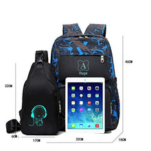 Load image into Gallery viewer, Asge Backpacks for Boys School Bags for Kids Luminous Bookbag and Sling Bag Set
