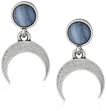 Load image into Gallery viewer, Alex and Ani Women's Blue Lace Agate Earrings, Rafaelian Silver, One Size
