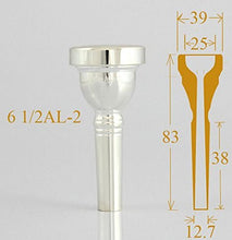 Load image into Gallery viewer, Glory Large Shank Silver Plated Trombone Mouthpiece 61/2

