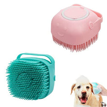 Load image into Gallery viewer, 2Pack Dog Bath Brush Soft Silicone Pet Shampoo Massage Dispenser Hair Fur Grooming Shower Brush for Short Long Haired Dogs and Cats Washing Deshedding
