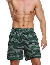 Load image into Gallery viewer, Neleus Men's Running Shorts 7 inch Camo Workout Athletic Shorts with Pockets,6002,2 Pack,Dary Grey/Dark Green,S
