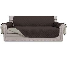 Load image into Gallery viewer, Easy-Going Sofa Slipcover Reversible Sofa Cover Water Resistant Couch Cover Furniture Protector with Elastic Straps for Pets Kids Children Dog Cat(Sofa, Chocolate/Beige)
