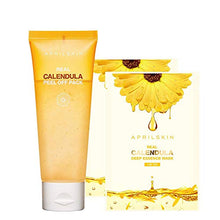 Load image into Gallery viewer, APRILSKIN Calendula Peel Off Mask + FREE Calendula Deep Essence Mask 2EA | Dry, sensitive, acne-prone skin | Exfoliating, soothing &amp; hydrating | 3.52 oz | No sulfates and artificial fragrance
