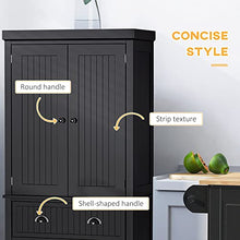 Load image into Gallery viewer, HOMCOM 72" Traditional Freestanding Kitchen Pantry Cabinet Cupboard with Doors and 3 Adjustable Shelves, Black

