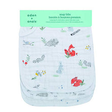 Load image into Gallery viewer, aden + anais Snap Baby Bib, 100% Cotton Muslin, 3 Layer Burp Cloth, Super Soft &amp; Absorbent for Infants, Newborns and Toddlers, Adjustable with Snaps, 3 Pack, Naturally
