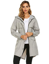 Load image into Gallery viewer, Avoogue Womens Rain Coat Waterproof Lightweight Rain Jacket Active Hooded Women's Trench Coats Grey

