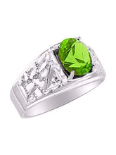 Load image into Gallery viewer, RYLOS Classic Nugget Beautiful Peridot &amp; Diamond Ring - August Birthstone
