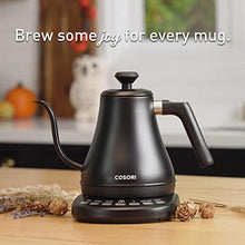 Load image into Gallery viewer, COSORI Electric Gooseneck Kettle Smart Bluetooth with Variable Temperature Control, Pour Over Coffee Kettle &amp; Tea Kettle, 100% Stainless Steel Inner Lid &amp; Bottom, Quick Heating, Matte Black

