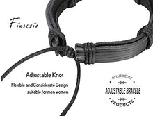Load image into Gallery viewer, Finrezio 24 PCS Black Braided Leather Bracelets Set for Men Wrap Cuff Bracelet Adjustable
