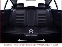 Load image into Gallery viewer, OASIS AUTO OS-001 Leather Car Seat Covers, Faux Leatherette Automotive Vehicle Cushion Cover for 5 Passenger Cars &amp; SUV Universal Fit Set for Auto Interior Accessories (Full Set, Black)
